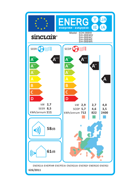 Кондиціонер SINCLAIR MARVIN 24ka Invertor -25°С SIH + SOH-24BIMW (БІЛИЙ) c114 фото